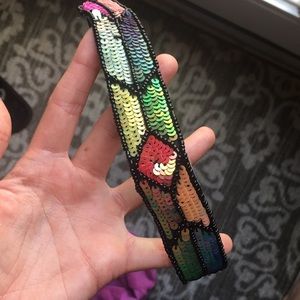 Multi colored sequin headband